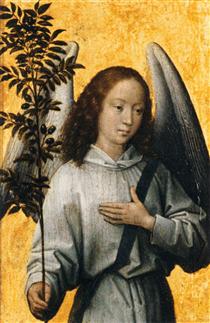 Angel Holding an Olive Branch - Hans Memling