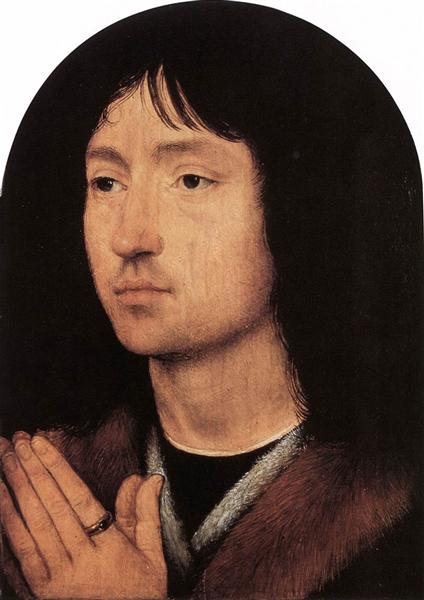Портрет молодого мужчины за молитвой, c.1487 - Ганс Мемлинг