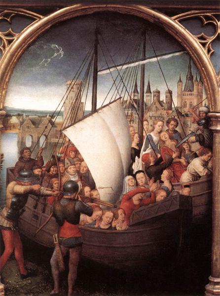 Мученичество Св. Урсулы и её спутников в Кельне (Рака Св. Урсулы), 1489 - Ганс Мемлинг