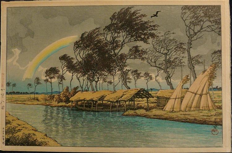 Autumn Rainbow at Hatta, Kaga, 1924 - Kawase Hasui