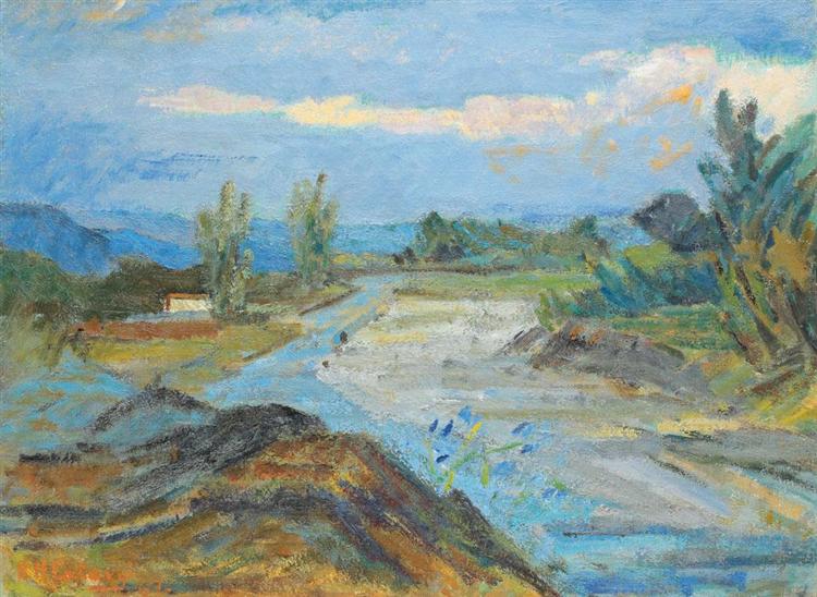Landscape from Arges Valley, 1967 - Henri Catargi