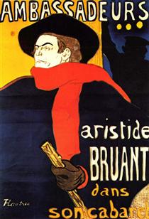 Ambassadeurs Aristide Bruant in his cabaret - Henri de Toulouse-Lautrec