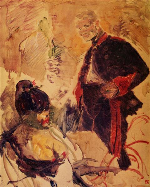 Artillerman and Girl, c.1886 - 亨利·德·土魯斯-羅特列克