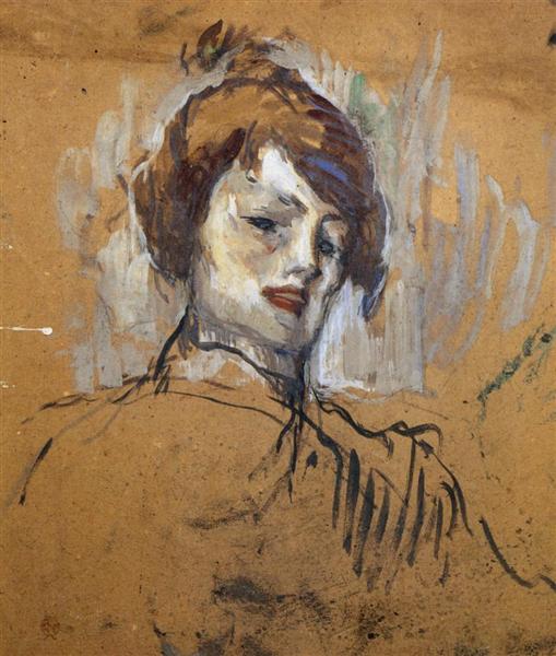 Head of a Woman, 1896 - Анри де Тулуз-Лотрек
