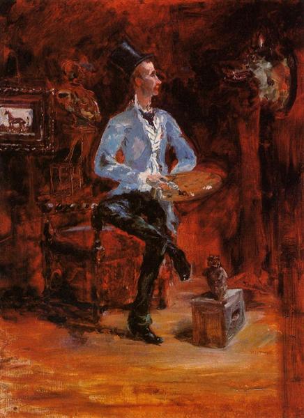Princeteau in His Studio, 1881 - 1882 - 亨利·德·土魯斯-羅特列克