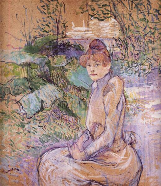 Woman in Monsieur Forest s Garden, 1891 - 亨利·德·土魯斯-羅特列克