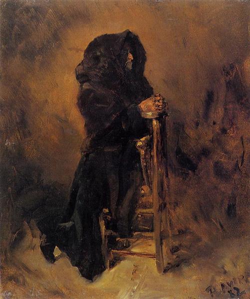 Woman in Prayer, 1882 - 亨利·德·土魯斯-羅特列克