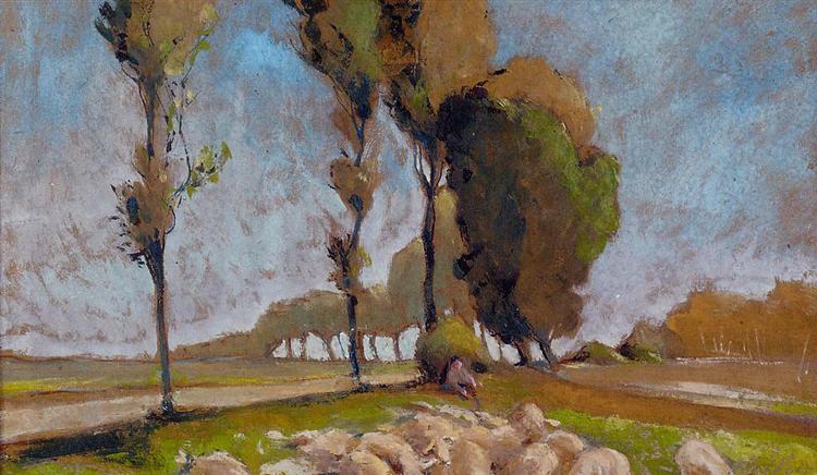 Shepherd and Sheep - Henri-Edmond Cross