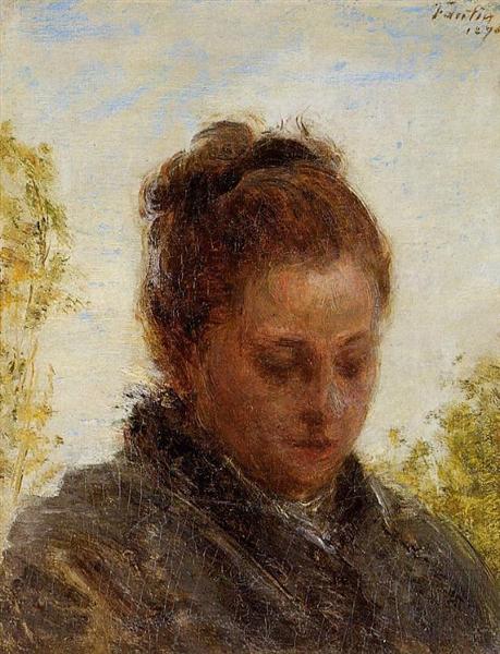 Head of a Young Woman, 1876 - Анрі Фантен-Латур