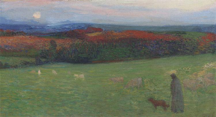 A Field with Figure, 1886 - Анрі Мартен