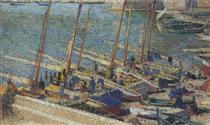 Boats in Port Collioure - Henri Martin
