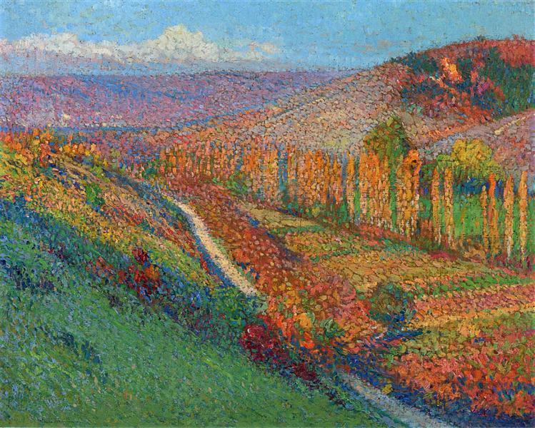 Green Valley with Stream - Henri Martin