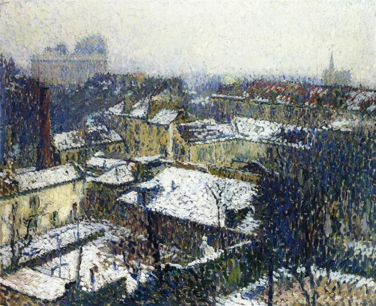 The Roofs of Paris in the Snow, the View from the Artist's Studio, 1895 - Анрі Мартен