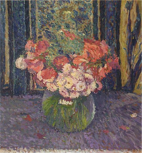 Vase of Flowers - Анри Мартен