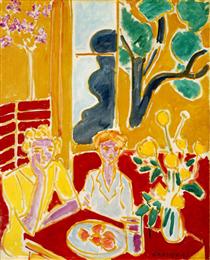 Two Girls in a Yellow and Red Interior - Henri Matisse