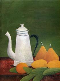 Still life with teapot and fruit - Henri Rousseau