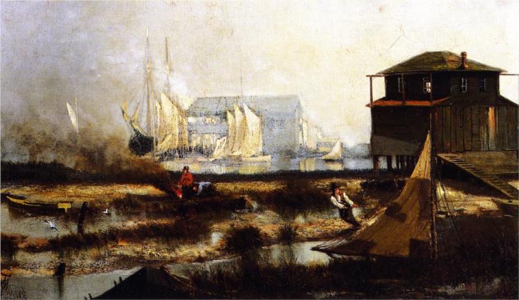 Harbor Scene, 1876 - Генри Оссава Таннер