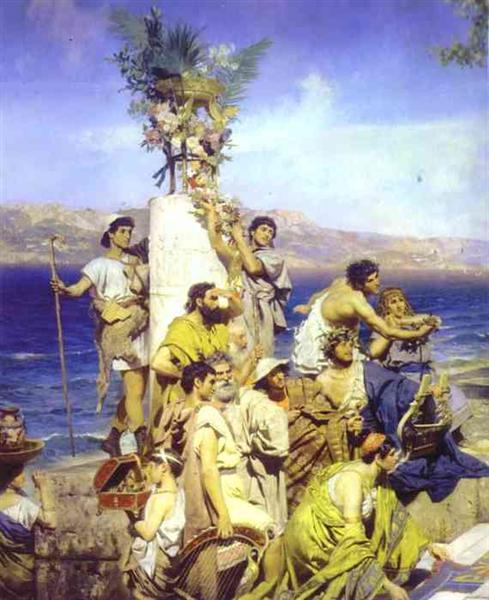 Phryne on the Poseidon's celebration in Eleusis (detail), 1889 - Генріх Семирадський