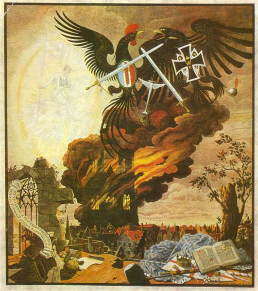 Алегорія "Зруйнування собору в Реймсі", 1916 - Георгій Нарбут
