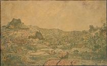 Town with four towers - Hercules Pieterszoon Seghers