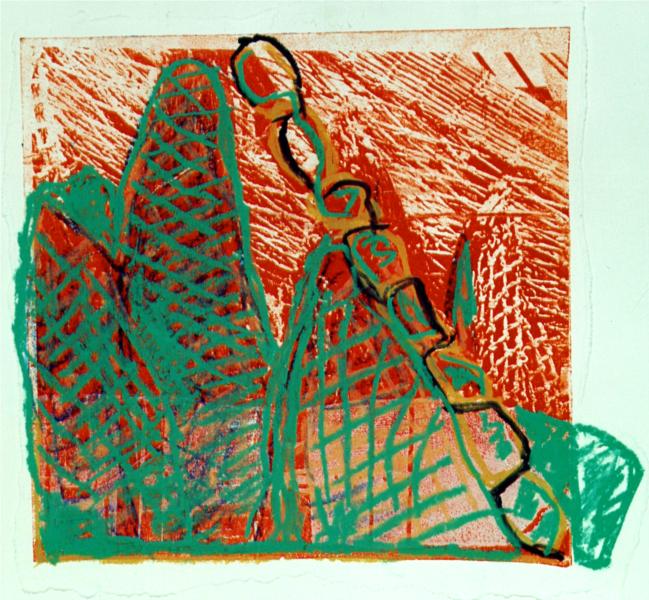 'Red & Green fishnets', mixed media, 2003; artist Hilly van Eerten, 2003 - Hilly van Eerten