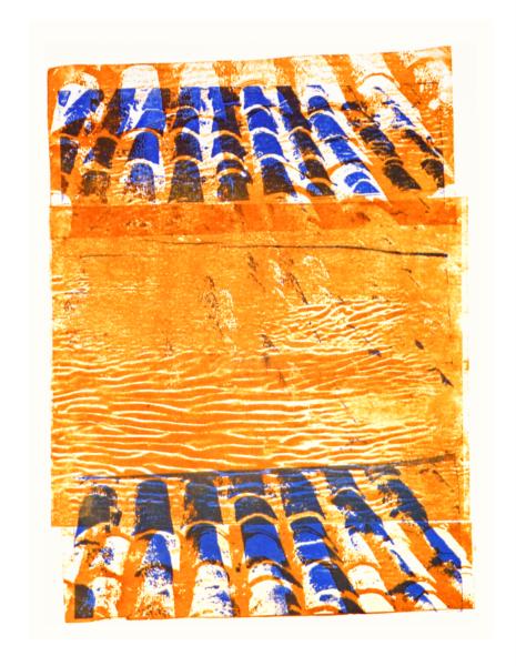 'Roof tiles' No 6. - graphic print art, 2005; artist Hilly van Eerten, 2005 - Hilly van Eerten