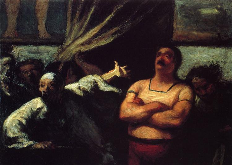 Barker at a fair booth - Honore Daumier