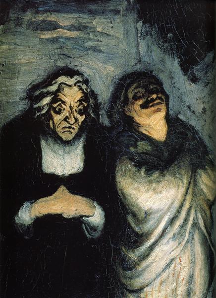 Comedy scene (scene from Molière), 1858 - 1862 - Honore Daumier