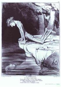 The Beautiful Narcissus - Honoré Daumier