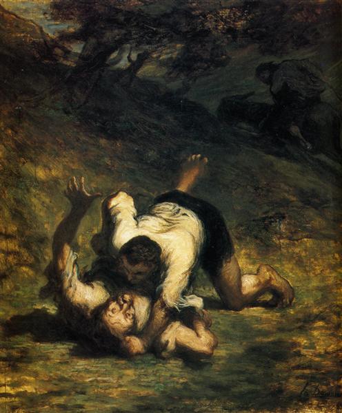 The Thieves and the Donkey, 1858 - 1860 - Honoré Daumier