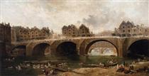 Demolition of the Houses on the Pont Notre-Dame in 1786 - Юбер Робер