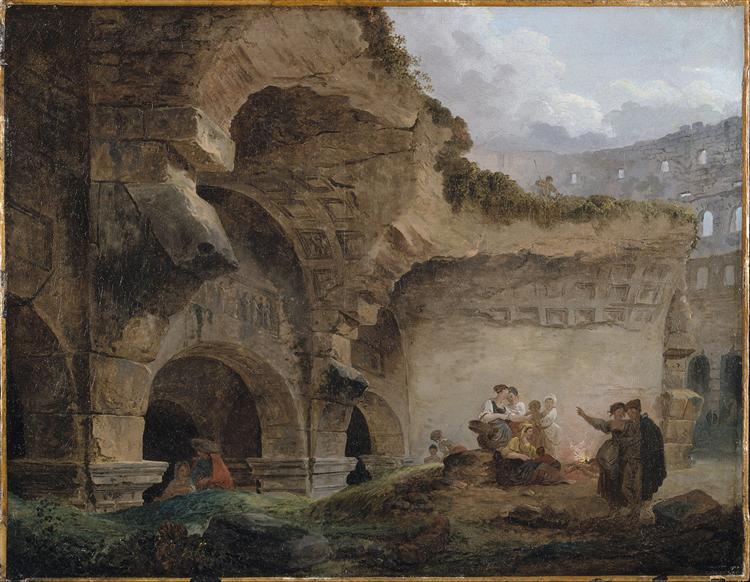Washerwomen in the Ruins of the Colosseum, 1760 - Юбер Робер