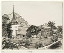 The church and tower of Gsteig, in canton Bern - Hubertine Heijermans