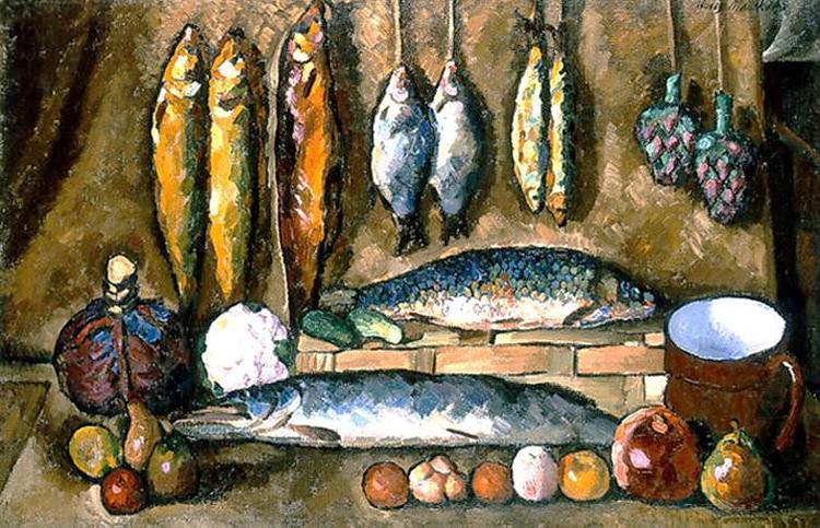 Натюрморт. Рыбы, 1910 - Илья Машков