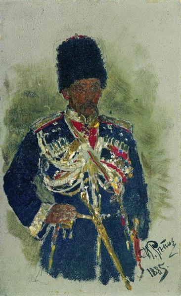 General in the form of royal guards. P.A. Cherevin., 1885 - Ilia Répine