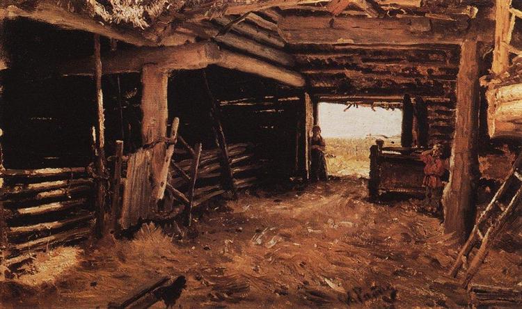 Крестьянский дворик, 1879 - Илья Репин
