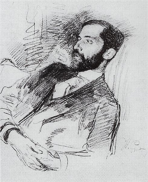 Portrait of Dmitri Sergueyevich Merezhkovsky - Ilja Jefimowitsch Repin