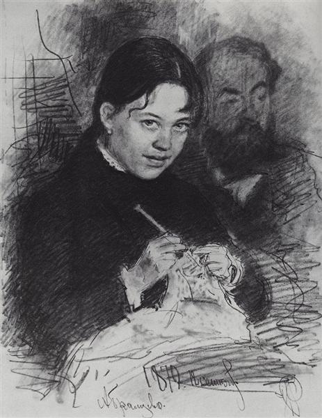 Portrait of E.L. Prahova and painter R.S. Levitsky, 1879 - Ilja Jefimowitsch Repin