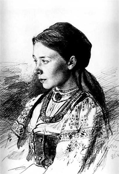 Portrait of Maria Artsybasheva, 1880 - Илья Репин