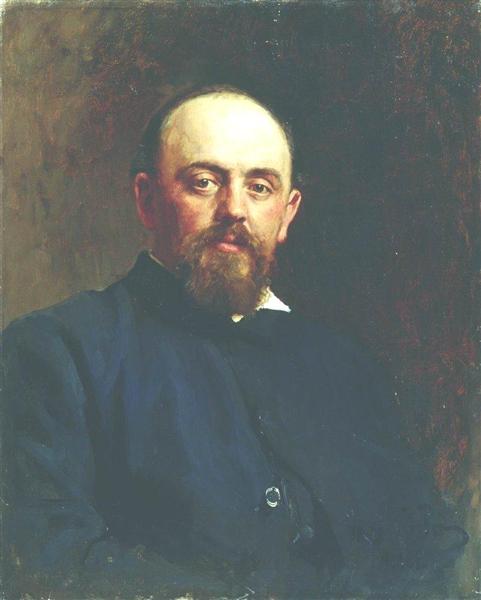 Portrait of railroad tycoon and patron of the arts Savva Ivanovich Mamontov, 1878 - Илья Репин