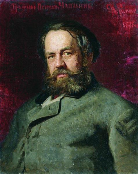 Portrait of T.P. Chaplygin, a cousin of Ilya Repin, 1877 - Ilja Jefimowitsch Repin