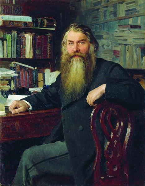 Portrait of the historian and archaeologist Ivan Egorovich Zabelin, 1877 - 列賓