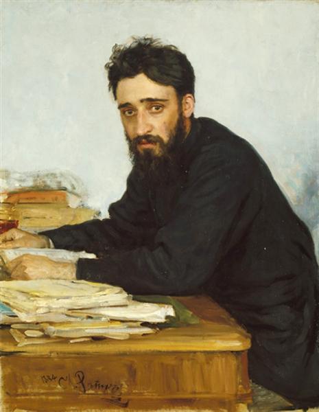 Portrait of writer Vsevolod Mikhailovich Garshin, 1884 - Ilia Répine