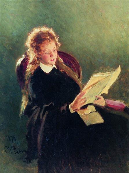 Читающая девушка, 1876 - Илья Репин