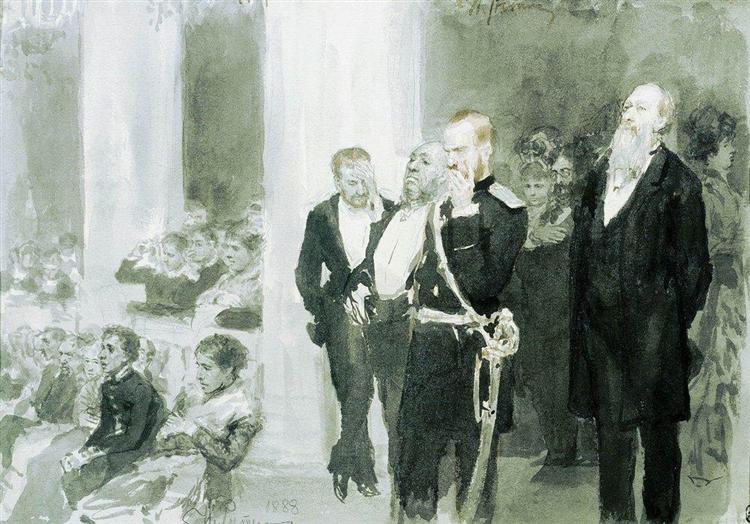 Во время концерта в дворянском собрании, 1888 - Илья Репин