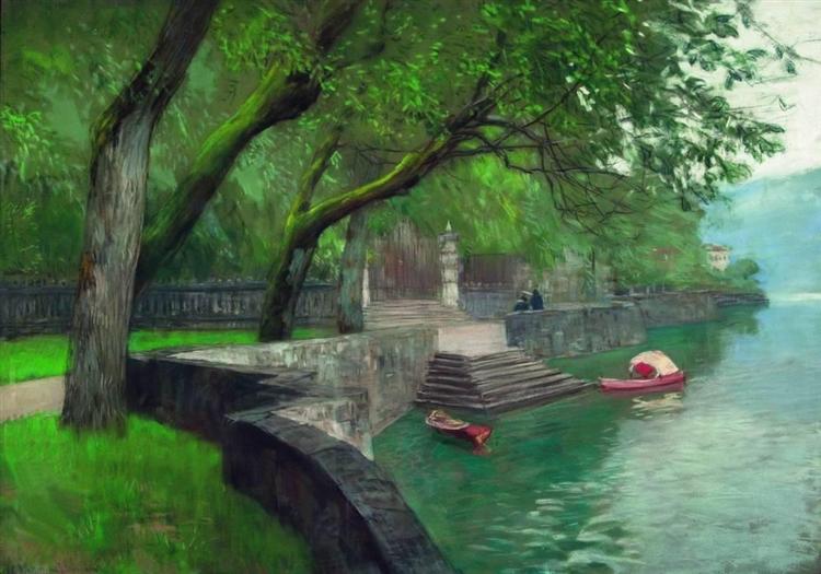 At the lake Como. Enbankment., 1894 - Isaak Iljitsch Lewitan