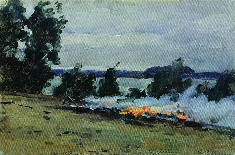 Fires, c.1885 - 艾萨克·伊里奇·列维坦