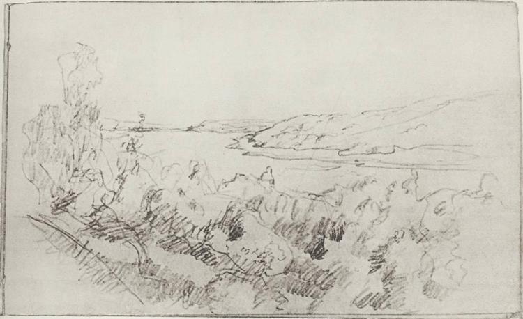 Landscape at Volga, 1890 - Isaak Iljitsch Lewitan