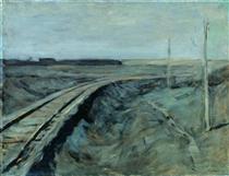 Railroad tracks - Isaac Levitan