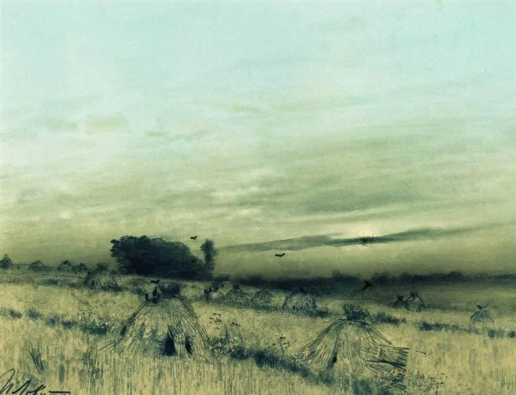 Сжатое поле, c.1885 - Исаак Левитан